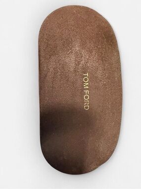 Tom Ford Brown Suede Sunglasses Case Gold Logo